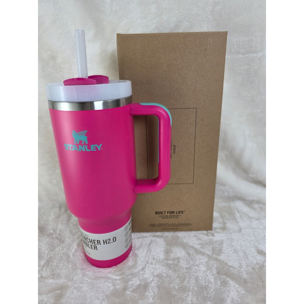 Stanley Quencher H2.0 Tumbler 40oz Passion Pink with Straw Built for Life‎